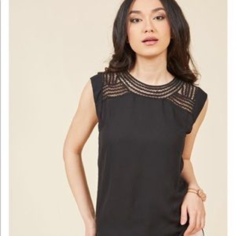 Meadow Rue Black Lace Detail Blouse